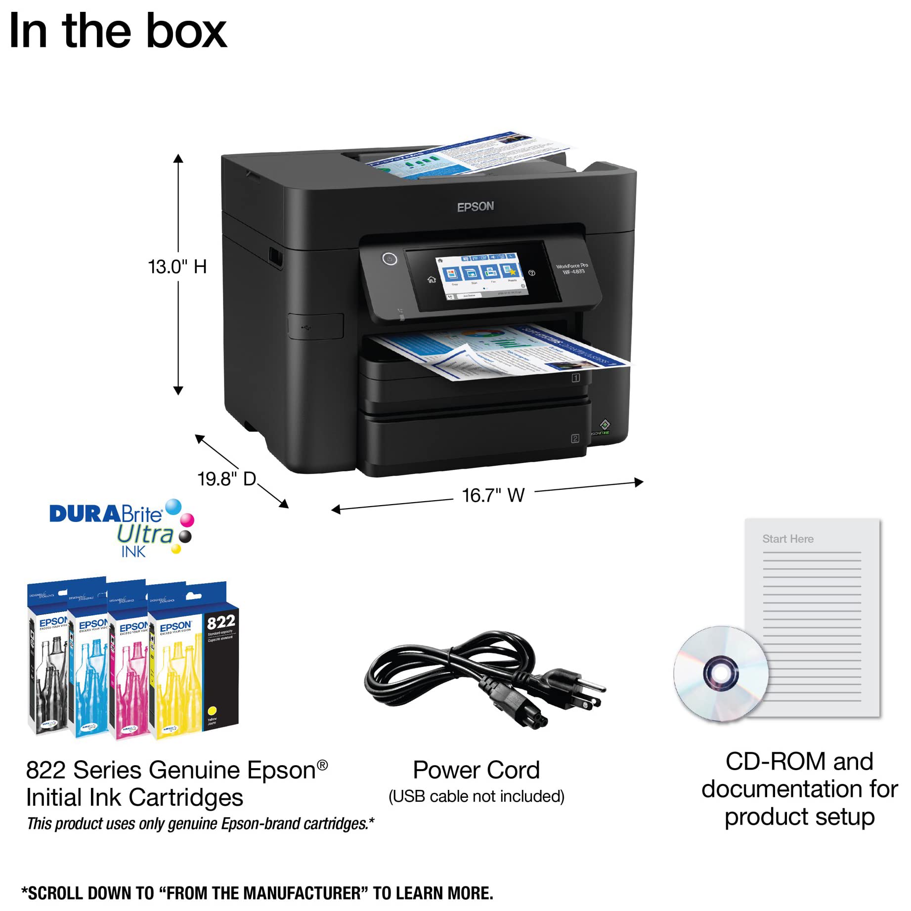 Amazon.com: Epson Workforce Pro WF-4833 Wireless All-in-One Color